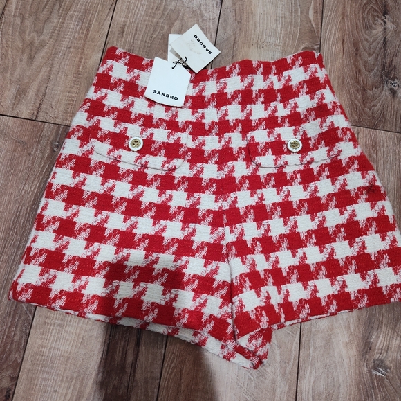 SANDRO Houndstooth Shorts - Picture 4 of 10